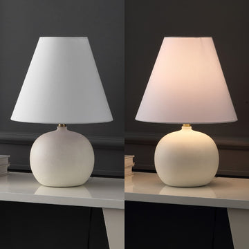 Asher 18.25" Minimalist Scandinavian Resin/Iron Gourd LED Table Lamp - JONATHAN Y